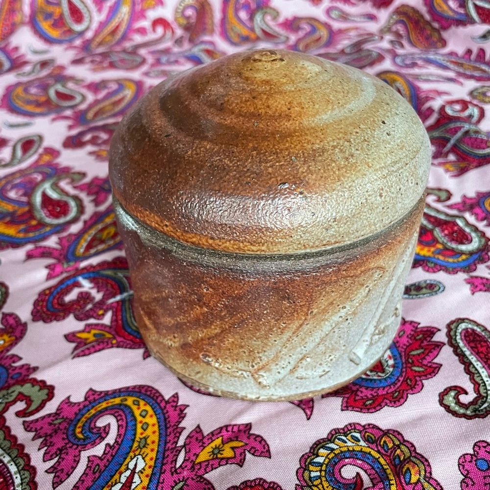 Handcrafted Brown Ceramic Art Piece. Looks like a cinnamon bun.